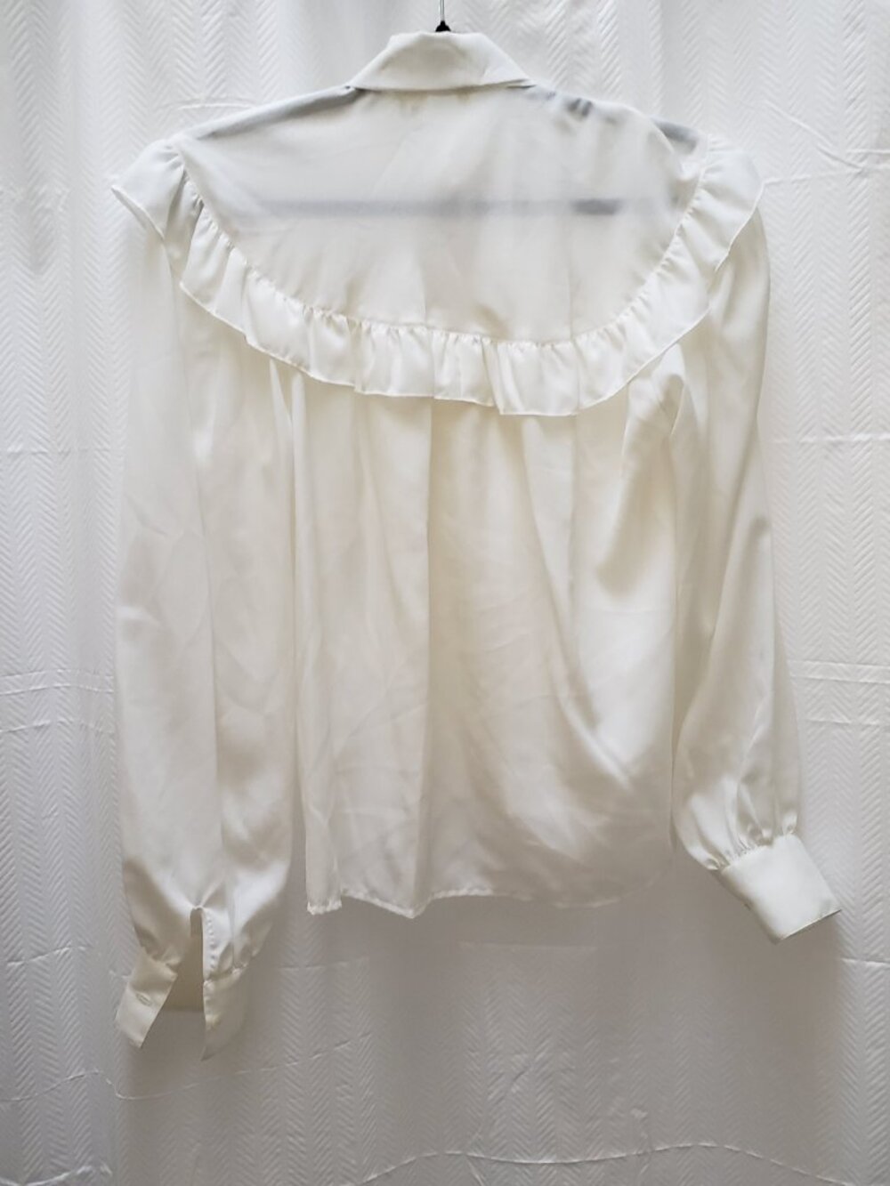 Vintage Frill  Button up Blouse White Made in France EU 42N Ruffle Poet Girlhood - Picture 6 of 16
